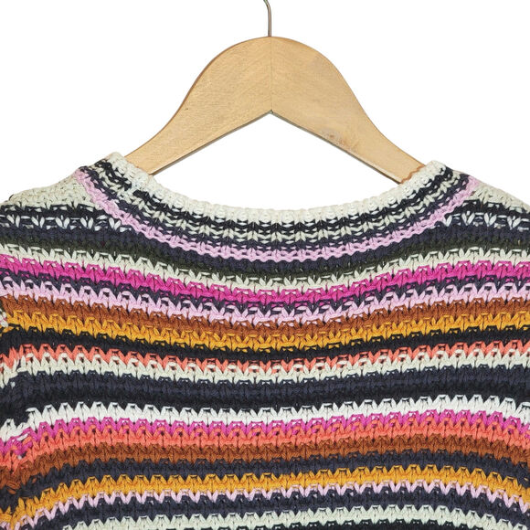 Marie Oliver Miley Rainbow Stripe Sweater Colorful Pullover Preppy Knit Size XS - Picture 9 of 13